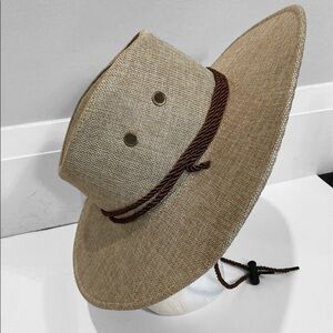 Brown Fedora Hat Lightweight brim Fedora Hat with adjustable string​​​